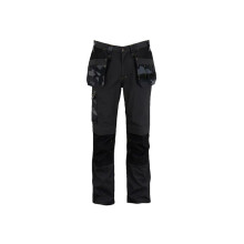 Dixon Slim Fit Black Camouflage Work Trousers for Men - Comfortable and Stylish 36in Waist