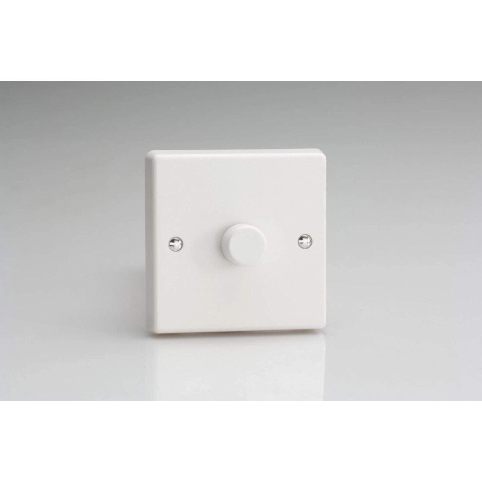 Varilight 1-Gang 1 Or 2 Way Push-On/Push-Off 400 Watt Low Voltage Intelligent Dimmer With Leading E Iqp401w 5021575580051