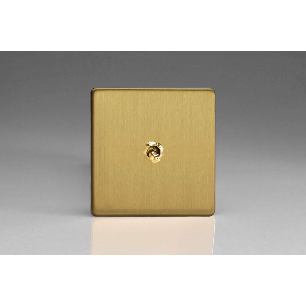 Varilight 1-Gang 1 Or 2W 10A Classic Toggle Switch Dimension Screwless Brushed Brass Xdbt1s 5021575760262