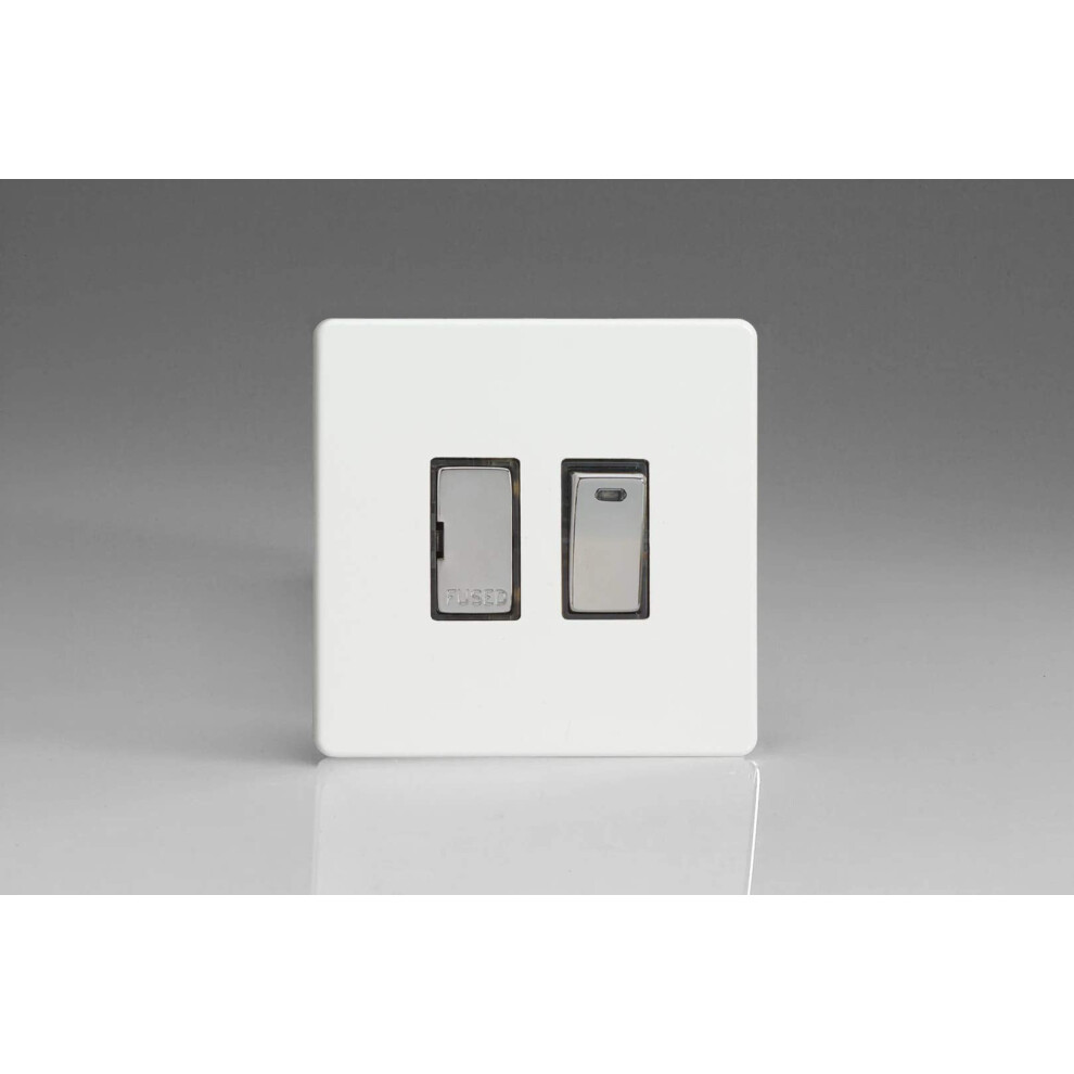 Varilight 13A Switched Fused Spur + Neon With Metal Inserts Premium White Xdq6nds 5021575141597