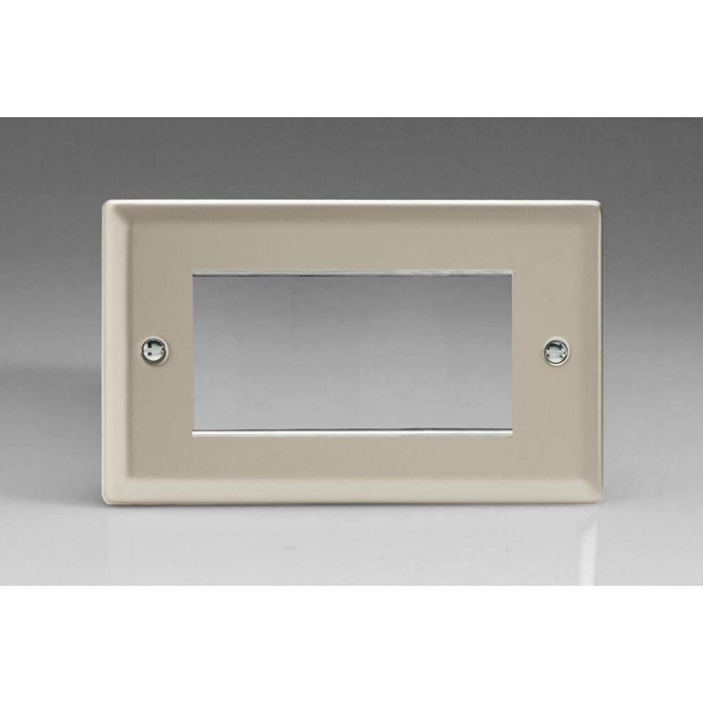 Varilight Data Grid Face Plate For 3 Or 4 Data Module Widths Satin Chrome Xng4 5021575801040