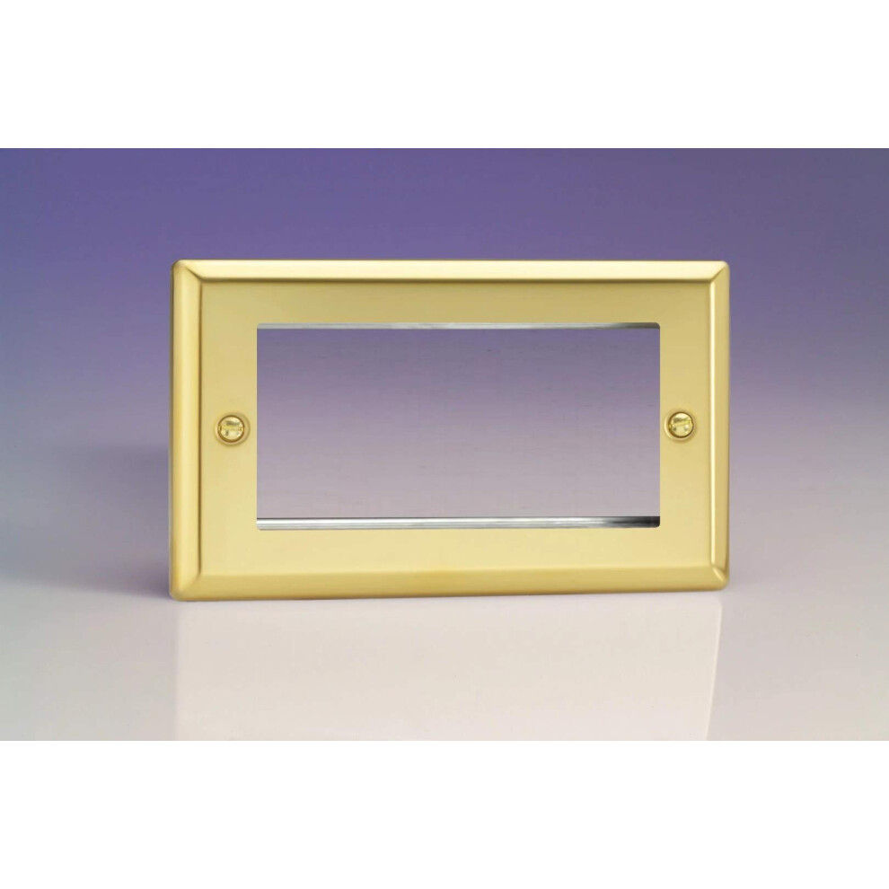 Varilight Data Grid Face Plate For 3 Or 4 Data Module Widths Victorian Brass Xvg4 5021575851045
