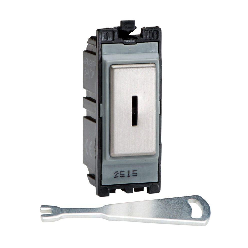 Varilight Steel 20 Amp 2 Way Single Pole Key Switch Module 5021575965629
