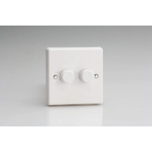Varilight 2-Gang 2-Way 2x100W V-Com LED Dimmer White