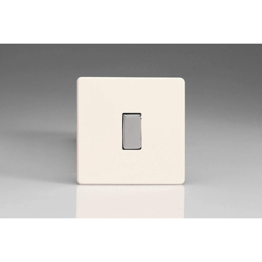 Varilight Primed Ready To Paint Flat Plate Screwless 1-Gang 2-Way 10 Amp Light Switch 5021575192575