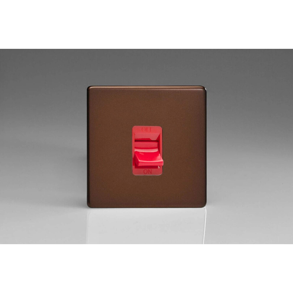 Varilight Xdm45ss Screwless Mocha 45A Dp Cooker Switch Single Plate 5021575193510