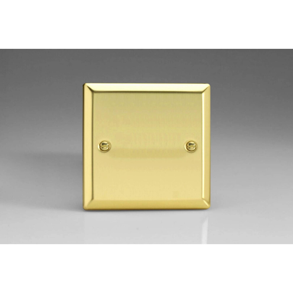 Varilight Single Blank Plate Polished Brass 5021575850864