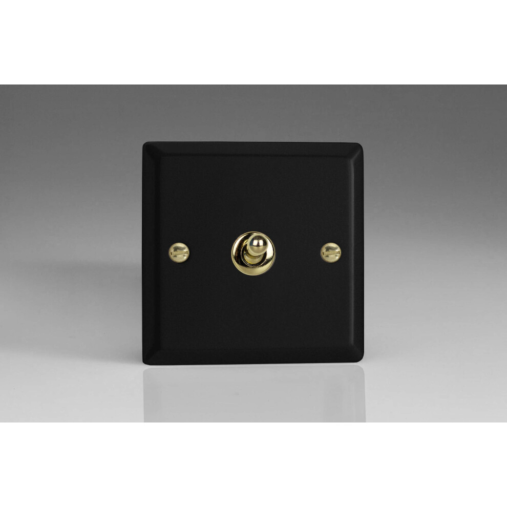 Varilight 1-Gang 10A 1- Or 2-Way Toggle Switch Vogue Matt Black 5021575122367