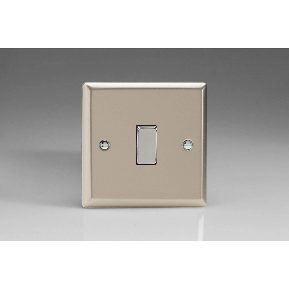 Varilight 1-Gang 10A 1- Or 2-Way Rocker Switch Satin 5021575800470