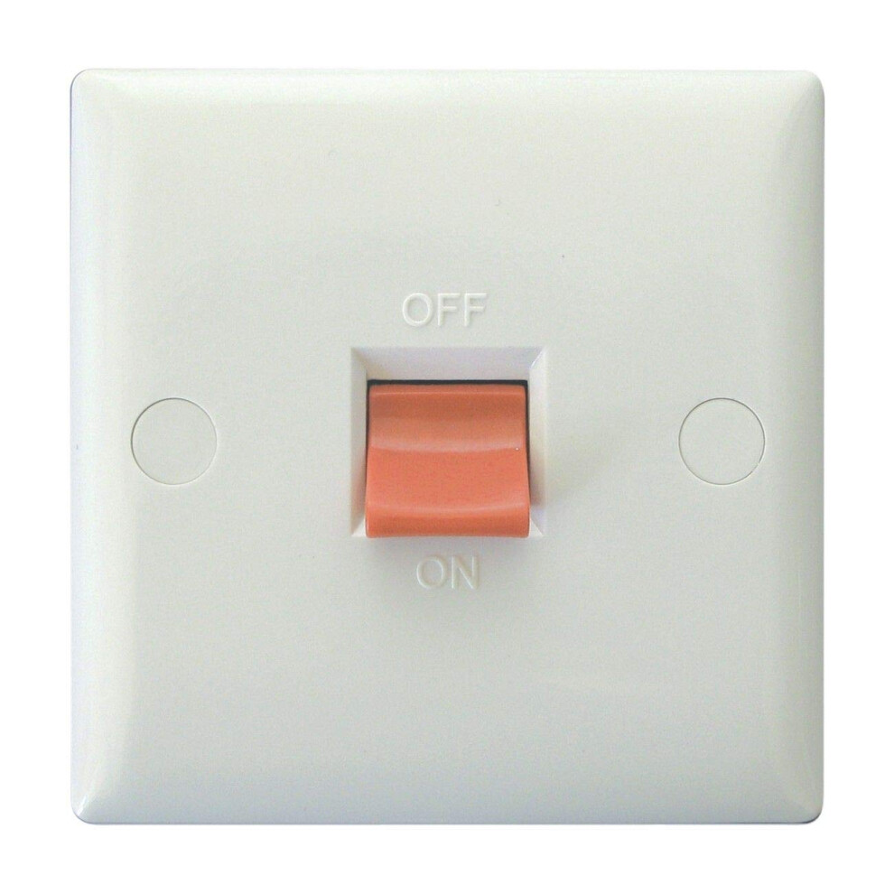 Varilight Xo45sw Value Polar White 45A Dp Cooker Switch Single Plate 5021575193978