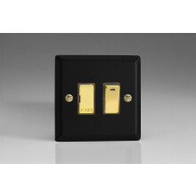 Varilight Vogue Collection Matt Black 1-Gang Switched 13 Amp Fused Spur with Neon Indicator Light