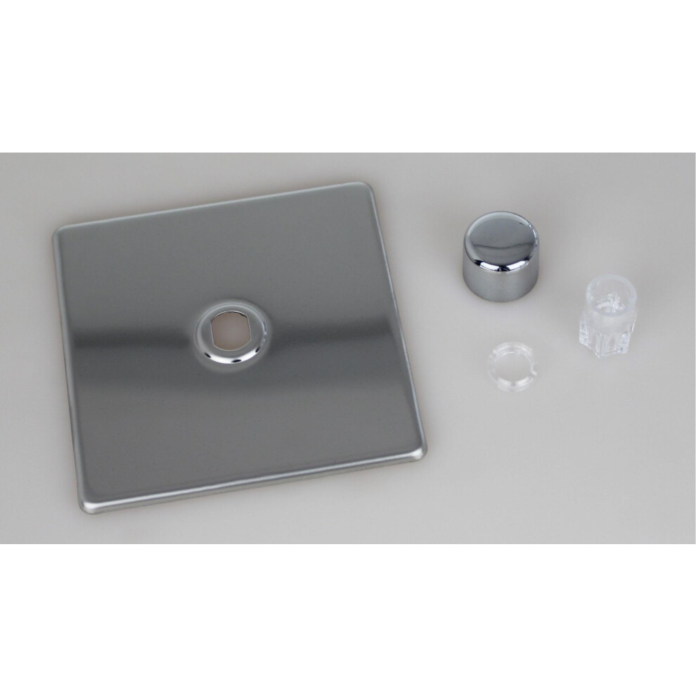 Varilight 1-Gang Rotary Dimmer Switch Kit In Polished Chrome With Black And White Inserts 5021575293241