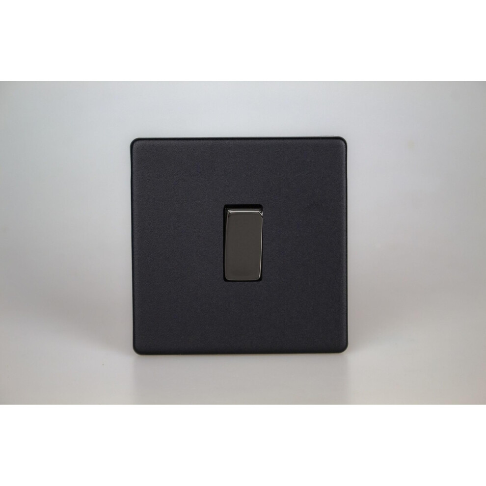 Varilight 1-Gang 10A Intermediate Rocker Switch With Matt Black Finish 5021575018356