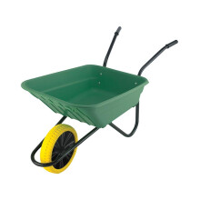 90L Green Polypropylene Wheelbarrow - Puncture Proof