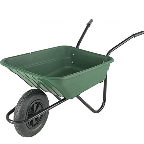 90L Green Polypropylene Wheelbarrow 2