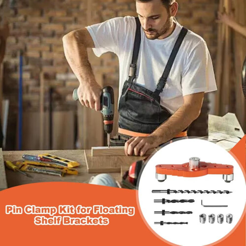 Cenroelon Kit De Gabarit De Cheville Pour Support D'étagère Flottante (foret De 1,27 Cm X 30 Cm) Guide De Perçage Pour étagère Cachée, Perceuse De Trou De Centrage