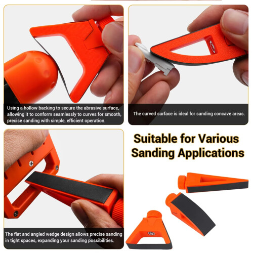 Multi-Purpose Sandpaper Holder for Curved Surfaces Hand-Held 1