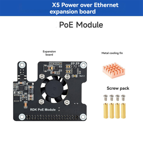 Til RDK X5 PoE HAT med blæser+køleplade til D-Robotics RDK X5 1