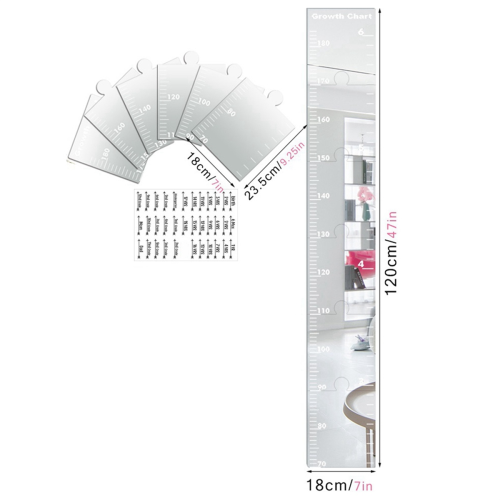 Height Measurement Wall Sticker Chart Mirror Decor Ruler 18x120cm 1