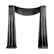 Bryllupsbue draperingsstof til halloween-ceremoni, sort