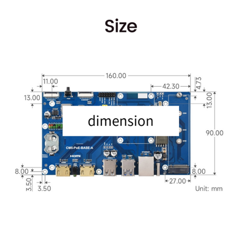Til computermodul 5 PoE BASE A RJ45 til CM5 Lite/EMMC 1