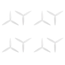 4 par 7040 7x4x3 3-bladet PC-propel med uret og venstre, transparent