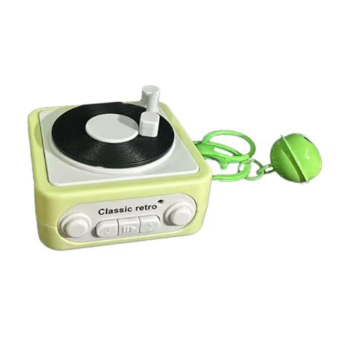 Mini porte-clés magnétophone rétro portable vert