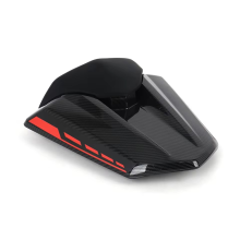 Capa para banco traseiro de motocicleta em preto e vermelho