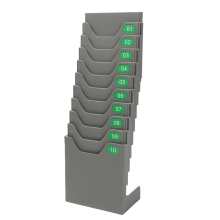 Porta-cartão de presença com 10 posições Porta-cartão de presença
