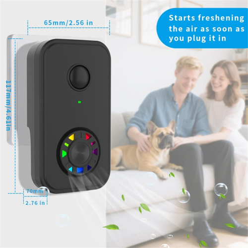 Plug-in-Luftreiniger-Luftfilter entfernt Staub, Tierhaare, EU-Stecker, Schwarz 1