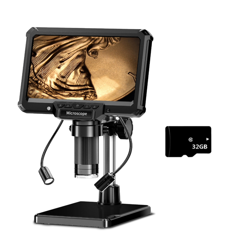 7inch HD Video Microscope with Lights for PCB Repair, Coins, A-image-OPC-PJZVMT2-NEW