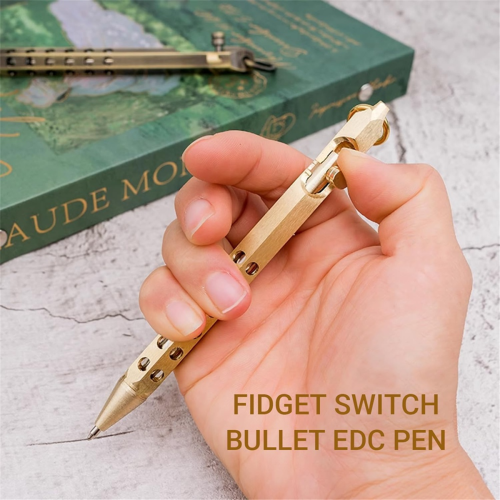 2Pack Bolt Action Pen Set, Hexagonal Solid Brass Pocket Pen B 2