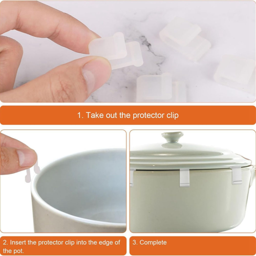 12pcs Dutch Oven Lid Protector Clips Silicone Cookware White 1