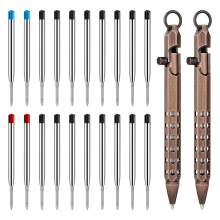 2Pack Bolt Action Pen Set, Hexagonal Solid Brass Pocket Pen E