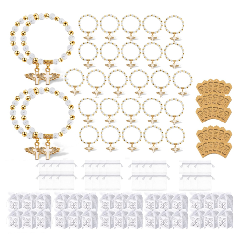 30PC Rosenkranzarmbänder für Taufgeschenke A