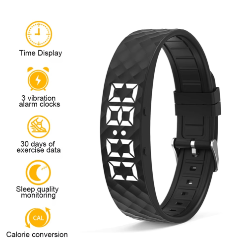 Smart Bracelet LED Digital Smart Clock Smart Band Black 2