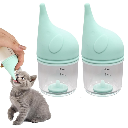 2 Pcs Kitten Bottle, Leak-Proof Squeezable Pet Feeding Bottle(20ml) 1