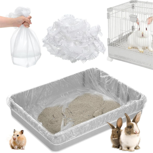 50 Pcs Disposable Cage Liners, Clear Plastic Rabbits Cage Liner Bag 1