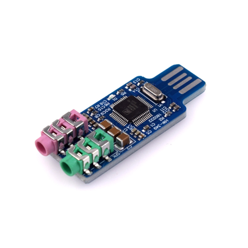 2 τεμάχια CM108 Μονάδα διασύνδεσης ήχου USB Κάρτα ήχου χωρίς πρόγραμμα οδήγησης
