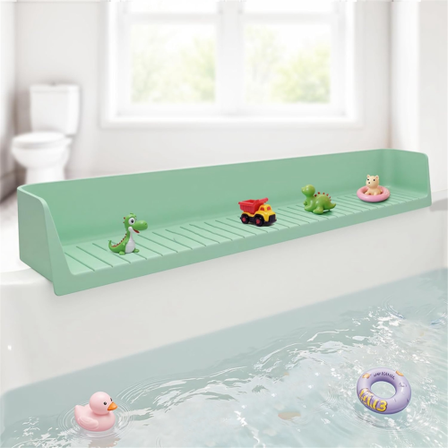 Paraspruzzi per vasca da bagno per bambini Paraspruzzi in silicone blu 1