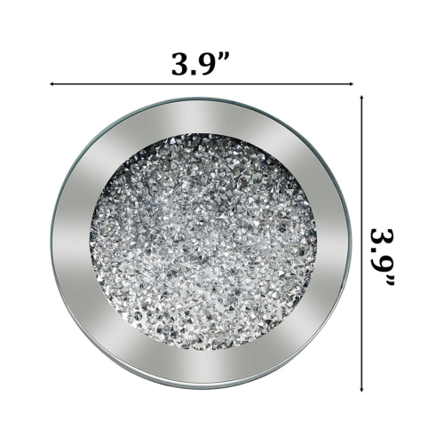 Crushed Diamond Decoration Glass Coaster, Crystal Mirrored Coasters 1