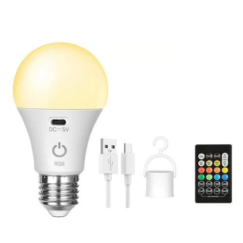 Έξυπνη λάμπα LED RGB USB - Επαναφορτιζόμενη, ρυθμιζόμενης έντασης, έξυπνη λάμπα E27 2