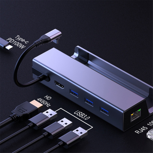 Handheld Charging Dock Multi Port USB HUB Video Converter Base 2