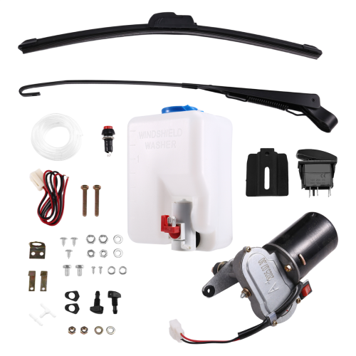 Kit de motor de limpiaparabrisas eléctrico de 12 V con interruptor para 2