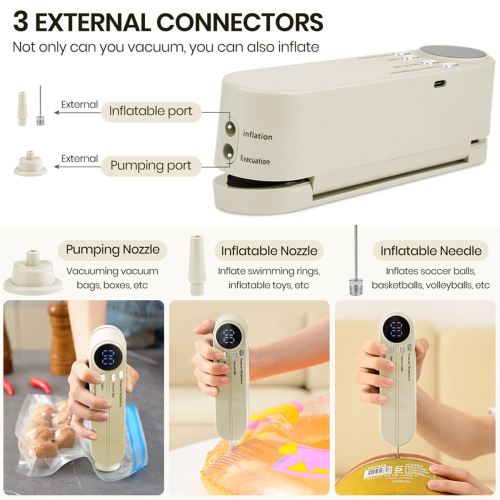 Mini Vacuum Sealer for Food, Beige 2