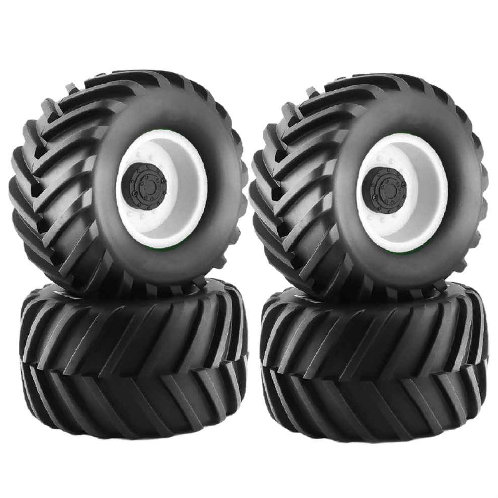 4Pcs 12Mm Hex Hubs Rc Truck Tires And Wheels 2.95 Tires White 4852533746537