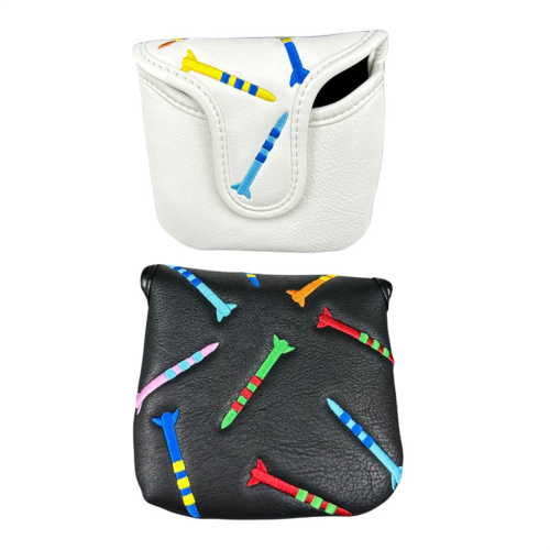 Magnetische Golf-Putter-Abdeckung, PU-Mallet-Putter-Abdeckung, Weiß 2