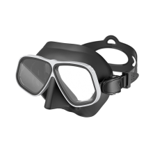 Máscara de buceo de silicona, volumen ultrabajo, apnea, blanco y negro