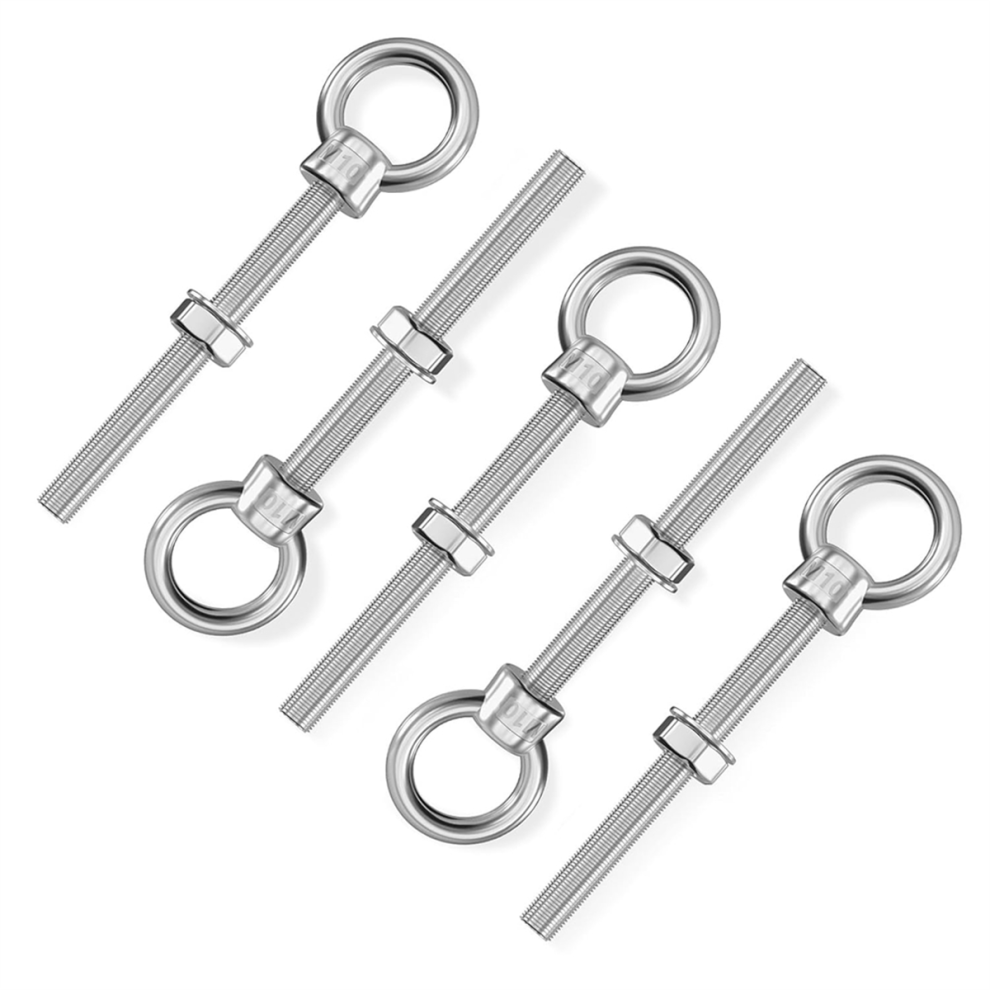 Eye Bolt 3/8Inch X 4Inch Long, Stainless Steel Welded Extension Bolts 4852533764081