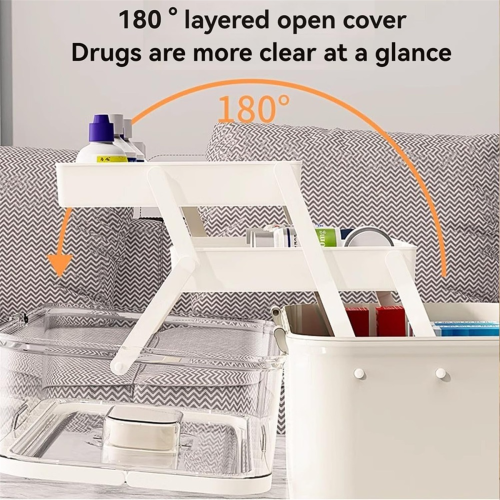 3-Tier Medicine Storage Box, Portable & Dustproof, 2